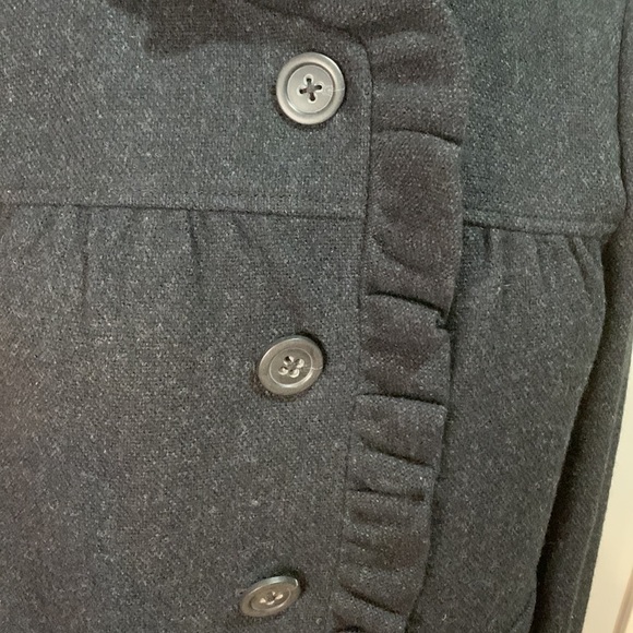 Ruffle detail J. Crew pea coat - Picture 2 of 9